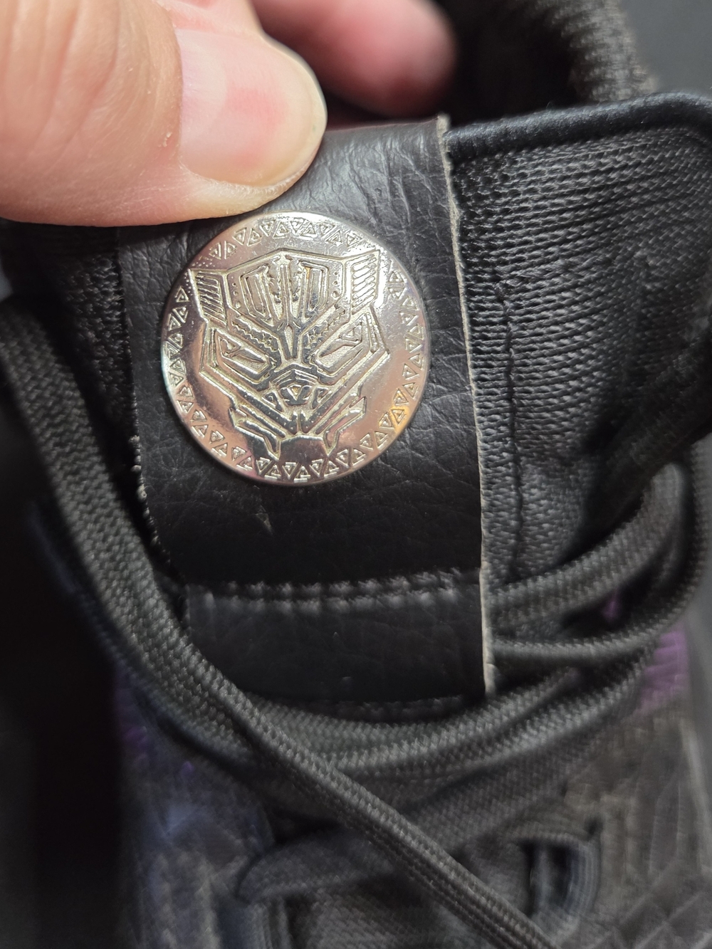 adidas Black and Purple Men’s High-Top Sneakers - Picture 6 of 8